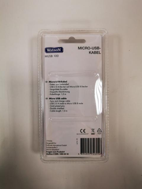 Kabel mikro-usb - Wastson MUSB100 Kabel mikro-usb - Wastson MUSB100
