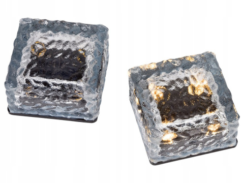 Zestaw 2 solarnych kamieni szklanych LED Zestaw 2 solarnych kamieni szklanych LED