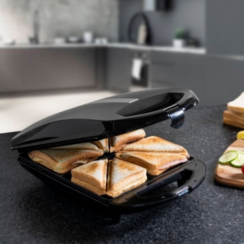 Bestron ASM13XXLZ - Opiekacz XXL 900W do dużych sandwichów z powłoką nieprzywierającą