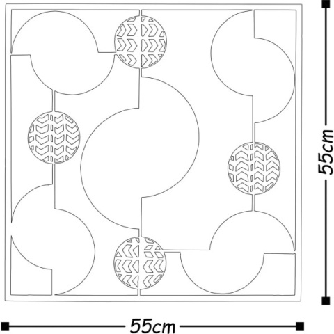 Dekoracja ścienna metalowa dwukolorowa 55 x 55 cm - Wallity, Metal Art My World