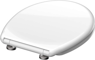 Deska sedesowa biała duroplast - odporna, wolnoopadająca, szybkozłączka, uniwersalna 45×37 cm