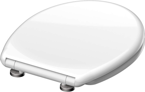 Deska sedesowa biała duroplast - odporna, wolnoopadająca, szybkozłączka, uniwersalna 45×37 cm