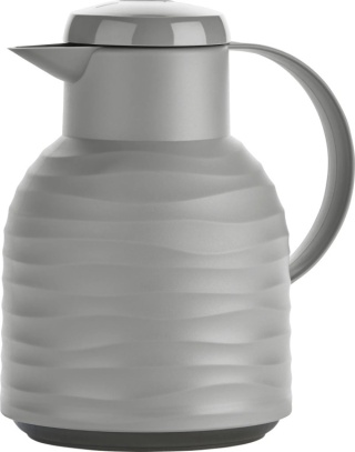 Dzbanek termiczny Samba Wave 1L - szklana kolba, Quick Press, szary, 12h/24h izolacja