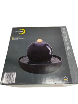 Fontanna dekoracyjna LED Kula - relaksujący szum wody i światło do salonu, sypialni, biura