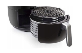 Frytkownica beztłuszczowa 5,5 l 1400W - zdrowe smażenie bez oleju, timer, czarna
