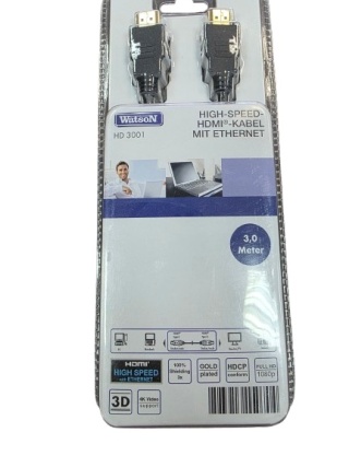 Kabel HDMI High-Speed z Ethernet 3 m - ARC, 3D, UHDTV, pozłacane wtyki