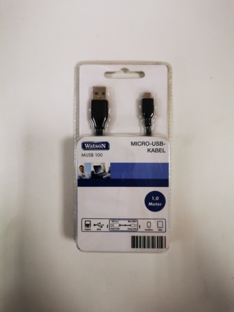 Kabel Watson MUSB 100 micro USB 1 m - ładowanie i dane, pozłacane złącza