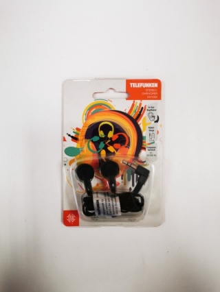 Telefunken KH1000 - lekkie słuchawki douszne z kablem 1,2 m, czarne