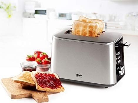 Toster DOMO 1600W stal nierdzewna - szybkie opiekanie, 7 poziomów, LED, rozmrażanie