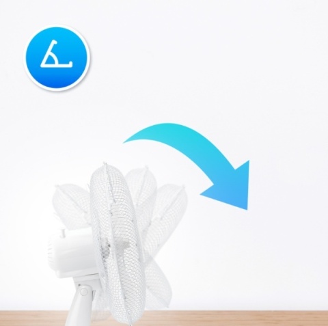 Wentylator biurkowy biały - kompaktowy, cichy, 2 prędkości, regulowany kąt nawiewu