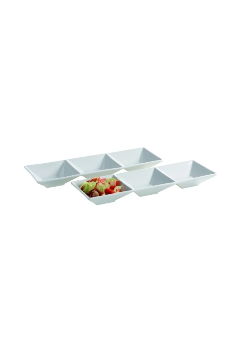 Zestaw 2 porcelanowych potrójnych połmisek Zestaw 2 porcelanowych potrójnych połmisek
