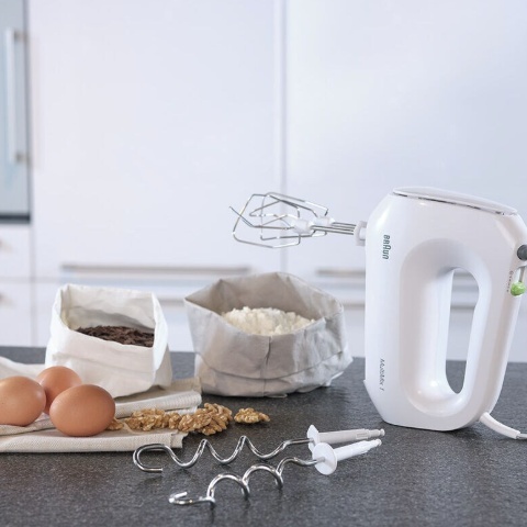 Braun MultiMix 1 - mikser ręczny 400W z trzepaczkami i hakami do ciasta