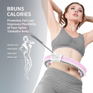 Inteligentne hula hop z kulką obciążeniową - regulowany rozmiar, masaż 360°, licznik treningu