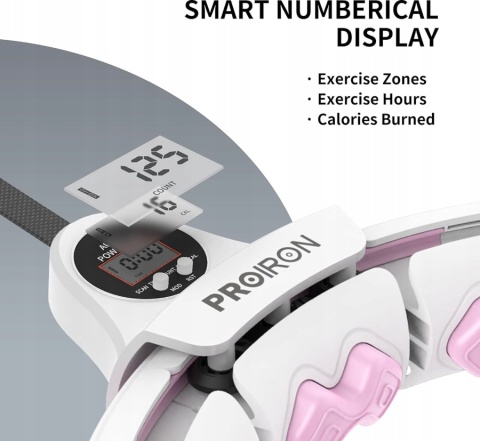 Inteligentne hula hop z kulką obciążeniową - regulowany rozmiar, masaż 360°, licznik treningu