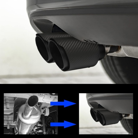 Końcówki wydechowe 63 mm podwójne - włókno węglowe