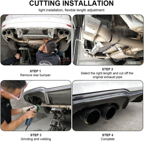 Końcówki wydechowe 63 mm podwójne - włókno węglowe