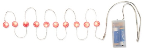 LED Tischdekoration - dekoracja stołowa LED z ozdobą, 2×AA, długość 100-185 cm