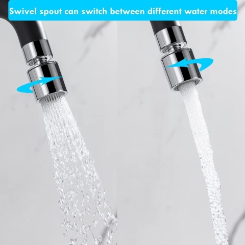 ONECE czarna bateria kuchenna naścienna 3/4 cala obrót 36