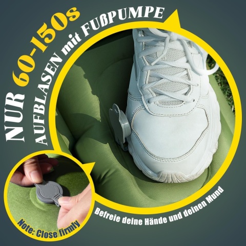 Podwójna karimata kempingowa ultralekka - materac dmuchany 2-osobowy 196×145×12 cm