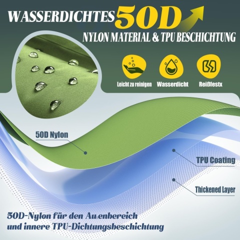 Podwójna karimata kempingowa ultralekka - materac dmuchany 2-osobowy 196×145×12 cm