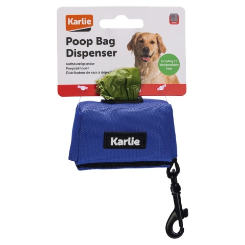 Pojemnik na woreczki na odchody - niebieski pojemnik na woreczki z 15 ekologicznymi woreczkami