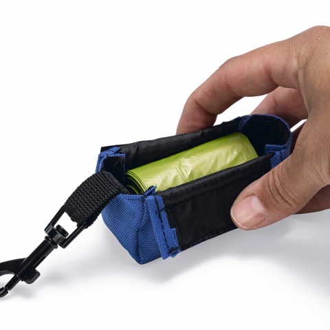 Pojemnik na woreczki na odchody - niebieski pojemnik na woreczki z 15 ekologicznymi woreczkami