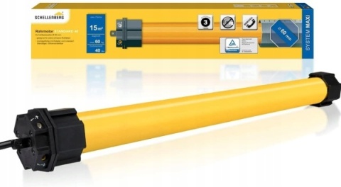 Schellenberg 20640 - silnik rurowy do rolet, Ø35 mm, udźwig do 15 kg, cichy i energooszczędny