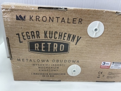 Zegar Kuchenny Retro - czarny zegar w stylu vintage