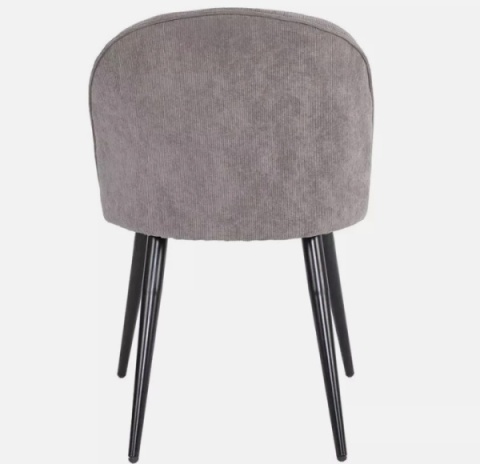 Zestaw 2 krzeseł do jadalni - szary sztruks, metalowa podstawa, wygodne i stylowe