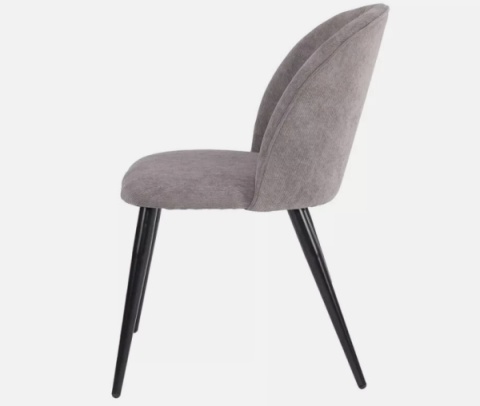 Zestaw 2 krzeseł do jadalni - szary sztruks, metalowa podstawa, wygodne i stylowe